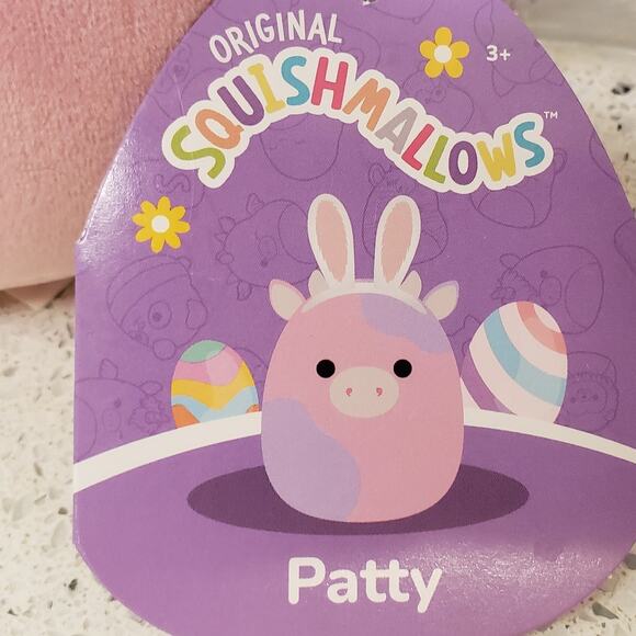 Cow Squishmallows Patty Cow Easter Bunny Ears 6" NEW - Picture 2 of 7